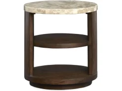 Mor Furniture Mcpherson Round End Table In Burnt Umber