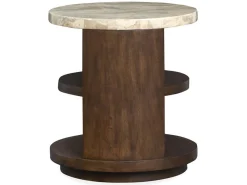 Mor Furniture Mcpherson Round End Table In Burnt Umber