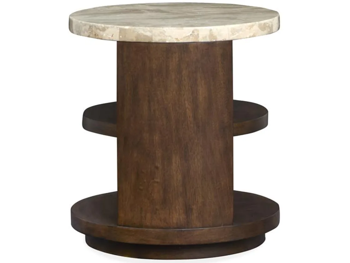 Mor Furniture Mcpherson Round End Table In Burnt Umber