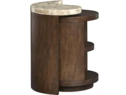 Mor Furniture Mcpherson Round End Table In Burnt Umber