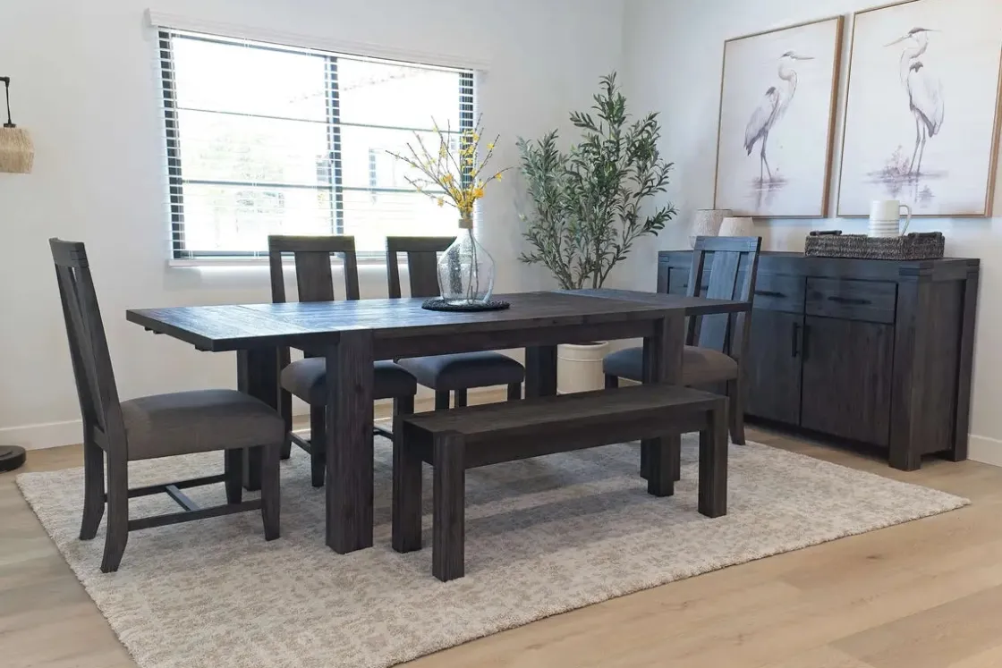 Mor Furniture Meadow Dining Bench In Gray