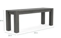 Mor Furniture Meadow Dining Bench In Gray