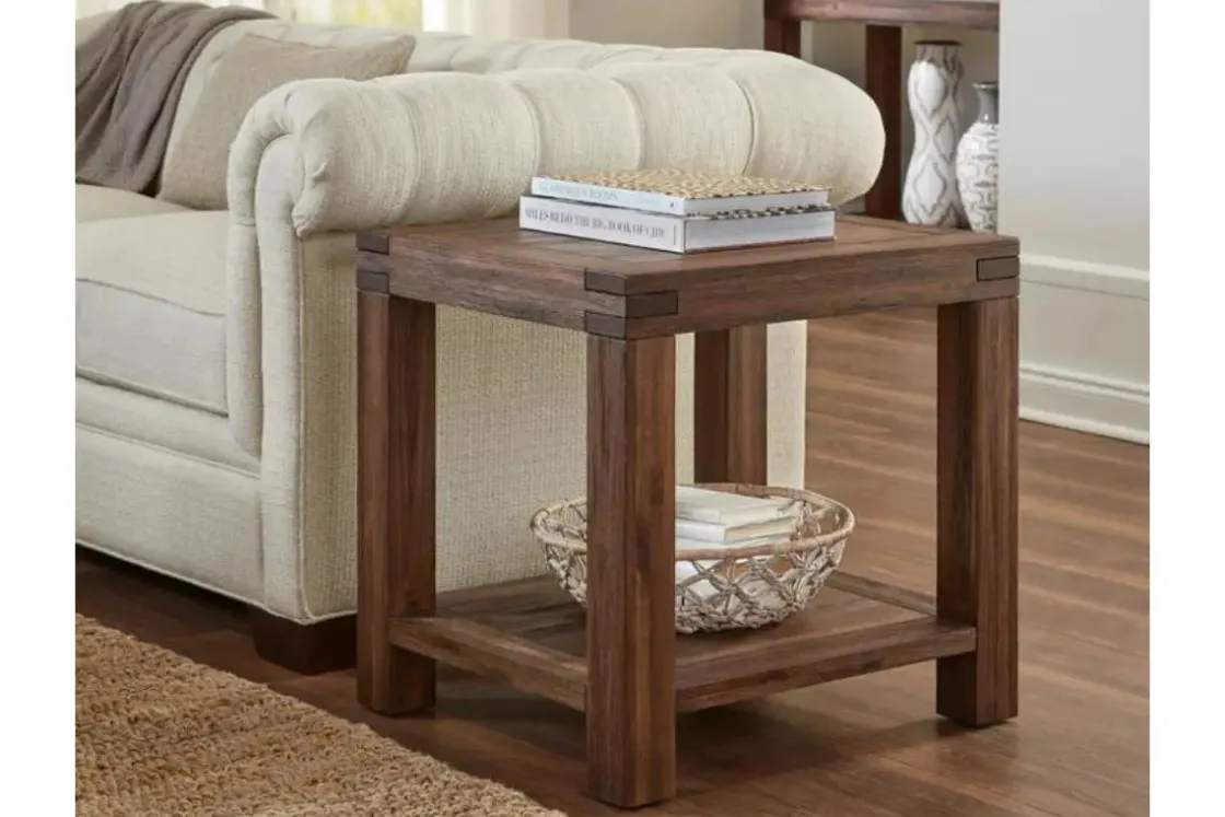 Mor Furniture Meadow End Table In Brick Brown