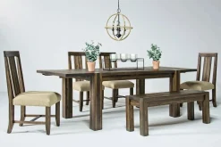 Mor Furniture Meadow Extendable Dining Table, 4 Chairs & Bench In Brown
