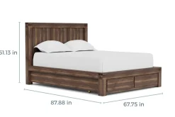 Mor Furniture Meadow Panel Bed W/ Storage In Brown, Full