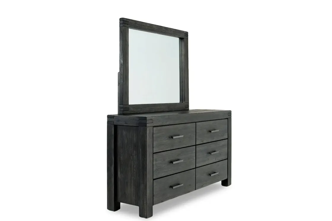 Mor Furniture Meadow Panel Storage Bed, Dresser, Mirror & Nightstand In Gray, Full