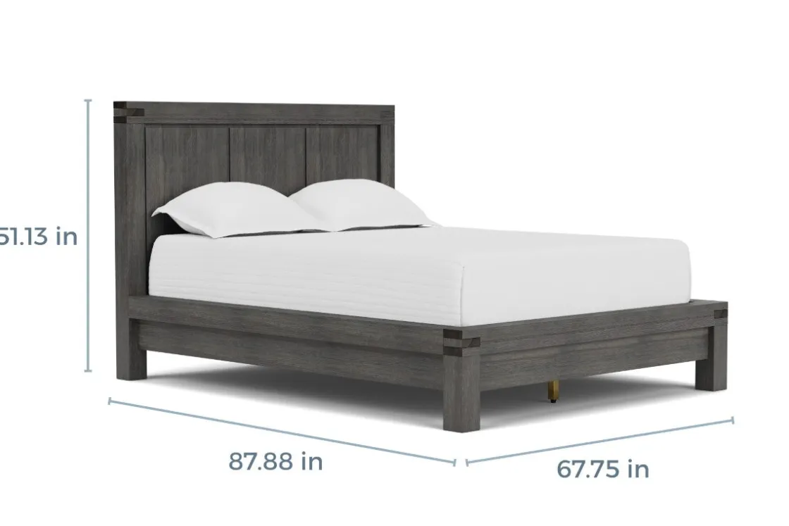 Mor Furniture Meadow Panel Storage Bed, Dresser, Mirror & Nightstand In Gray, Full
