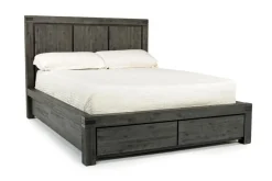 Mor Furniture Meadow Panel Storage Bed, Dresser, Mirror & Nightstand In Gray, Full