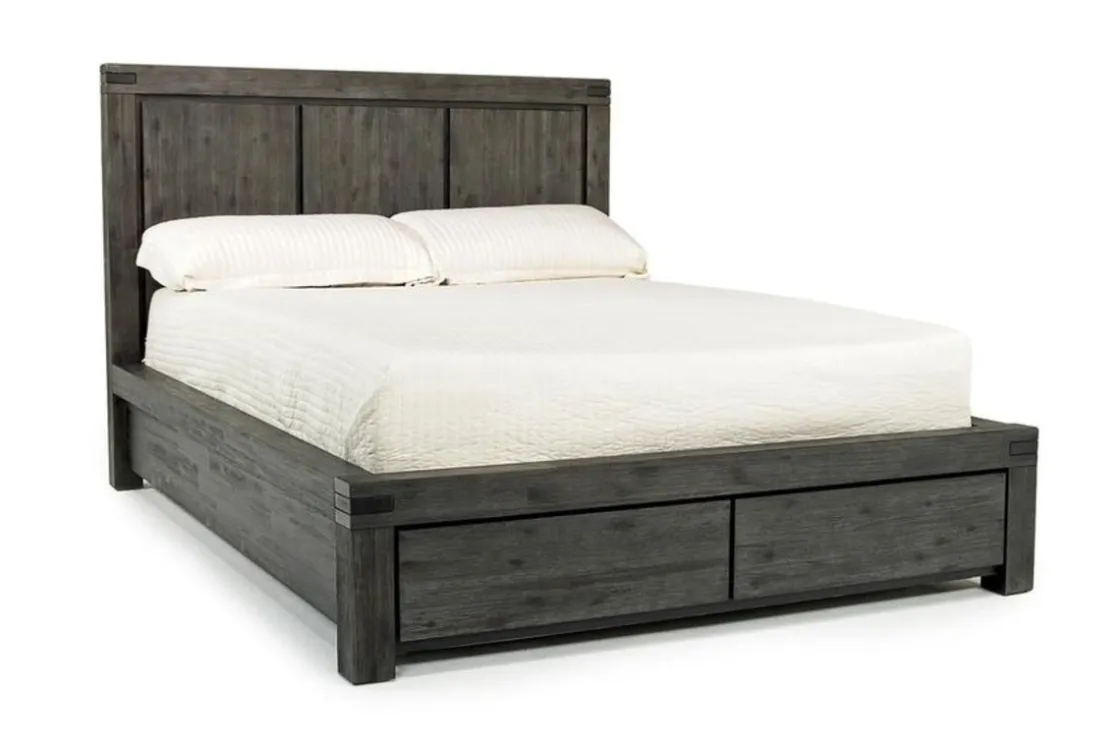 Mor Furniture Meadow Panel Storage Bed, Dresser, Mirror & Nightstand In Gray, Full
