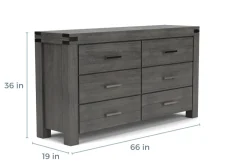 Mor Furniture Meadow Panel Storage Bed, Dresser, Mirror & Nightstand In Gray, Full