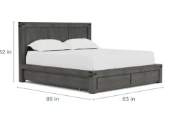 Mor Furniture Meadow Panel Storage Bed, Dresser, Mirror & Nightstand In Gray, Full