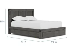 Mor Furniture Meadow Panel Storage Bed, Dresser, Mirror & Nightstand In Gray, Full