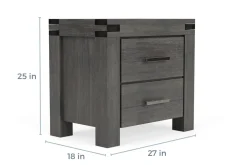 Mor Furniture Meadow Panel Storage Bed, Dresser, Mirror & Nightstand In Gray, Full