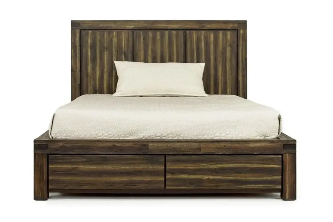 Mor Furniture Meadow Panel Storage Bed, Dresser, Mirror & Nightstand In Gray, Full