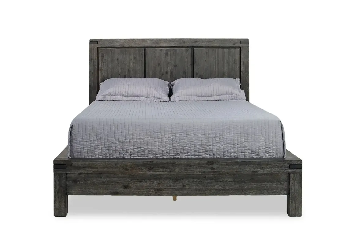 Mor Furniture Meadow Panel Storage Bed, Dresser, Mirror & Nightstand In Gray, Full