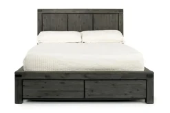 Mor Furniture Meadow Panel Storage Bed, Dresser, Mirror & Nightstand In Gray, Full