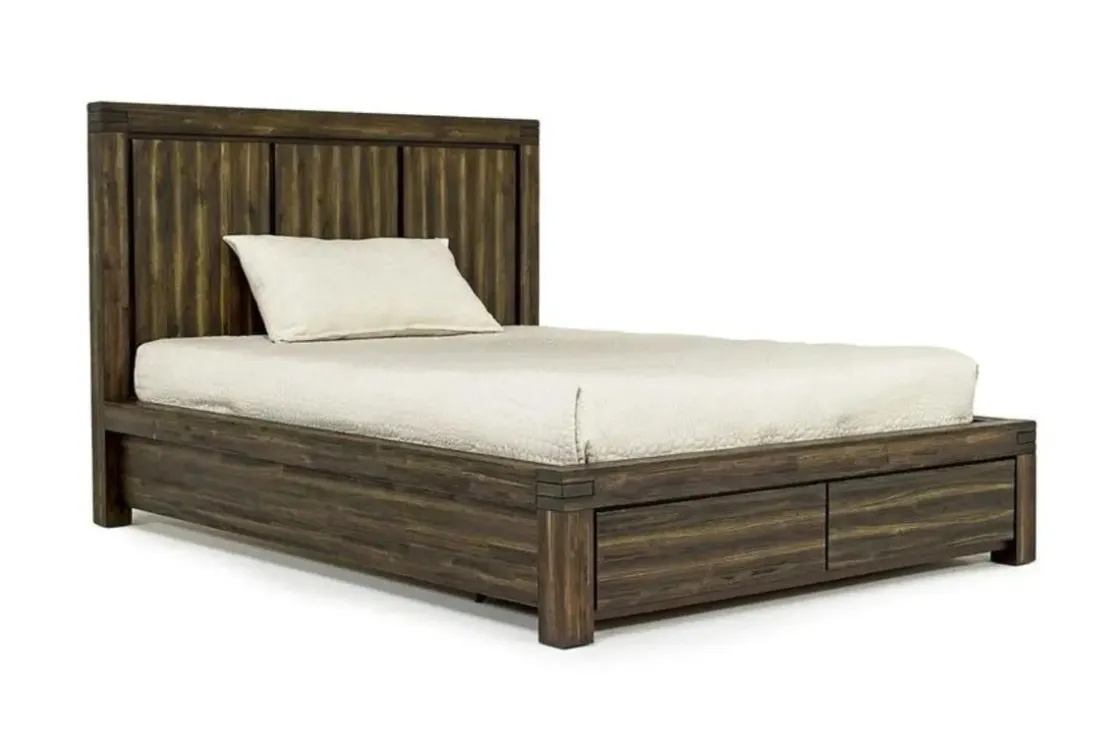 Mor Furniture Meadow Panel Storage Bed, Dresser, Mirror & Nightstand In Gray, Full