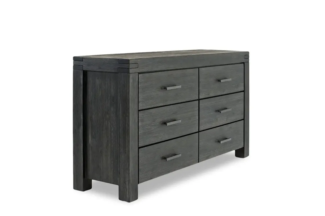 Mor Furniture Meadow Panel Storage Bed, Dresser, Mirror & Nightstand In Gray, Full