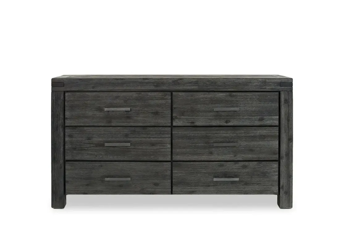 Mor Furniture Meadow Panel Storage Bed, Dresser, Mirror & Nightstand In Gray, Full