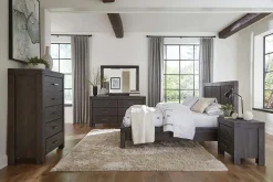 Mor Furniture Meadow Panel Storage Bed, Dresser, Mirror & Nightstand In Gray, Full