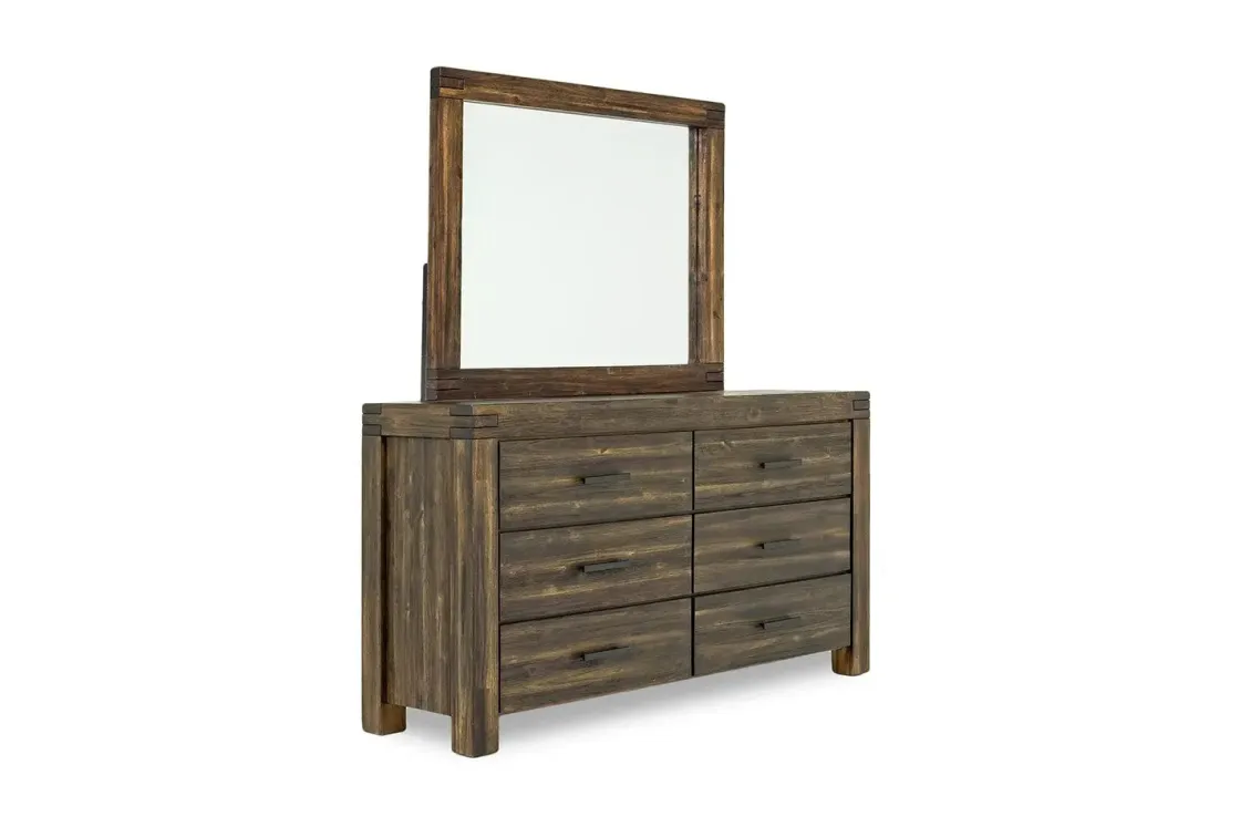 Mor Furniture Meadow Panel Storage Bed, Dresser, Mirror & Nightstand In Gray, Full