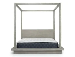 Mor Furniture Melbourne Canopy Bed, Dresser, Mirror, Nightstand In Brown Mel, Queen
