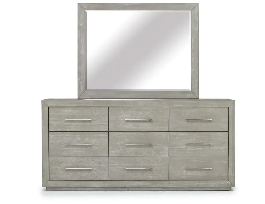 Mor Furniture Melbourne Canopy Bed, Dresser, Mirror, Nightstand In Brown Mel, Queen