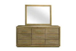 Mor Furniture Melbourne Canopy Bed, Dresser, Mirror, Nightstand In Brown Mel, Queen