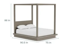 Mor Furniture Melbourne Canopy Bed In Mineral, Queen