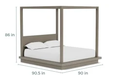 Mor Furniture Melbourne Canopy Bed In Mineral, Queen