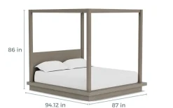 Mor Furniture Melbourne Canopy Bed In Mineral, Queen