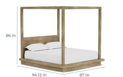 Mor Furniture Melbourne Canopy Bed In Mineral, Queen