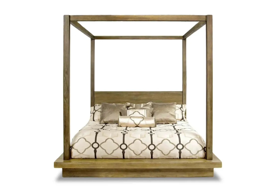 Mor Furniture Melbourne Canopy Bed In Mineral, Queen