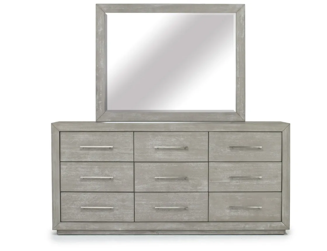 Mor Furniture Melbourne Panel Bed, Dresser, Mirror & Nightstand In Brown Mel, Full