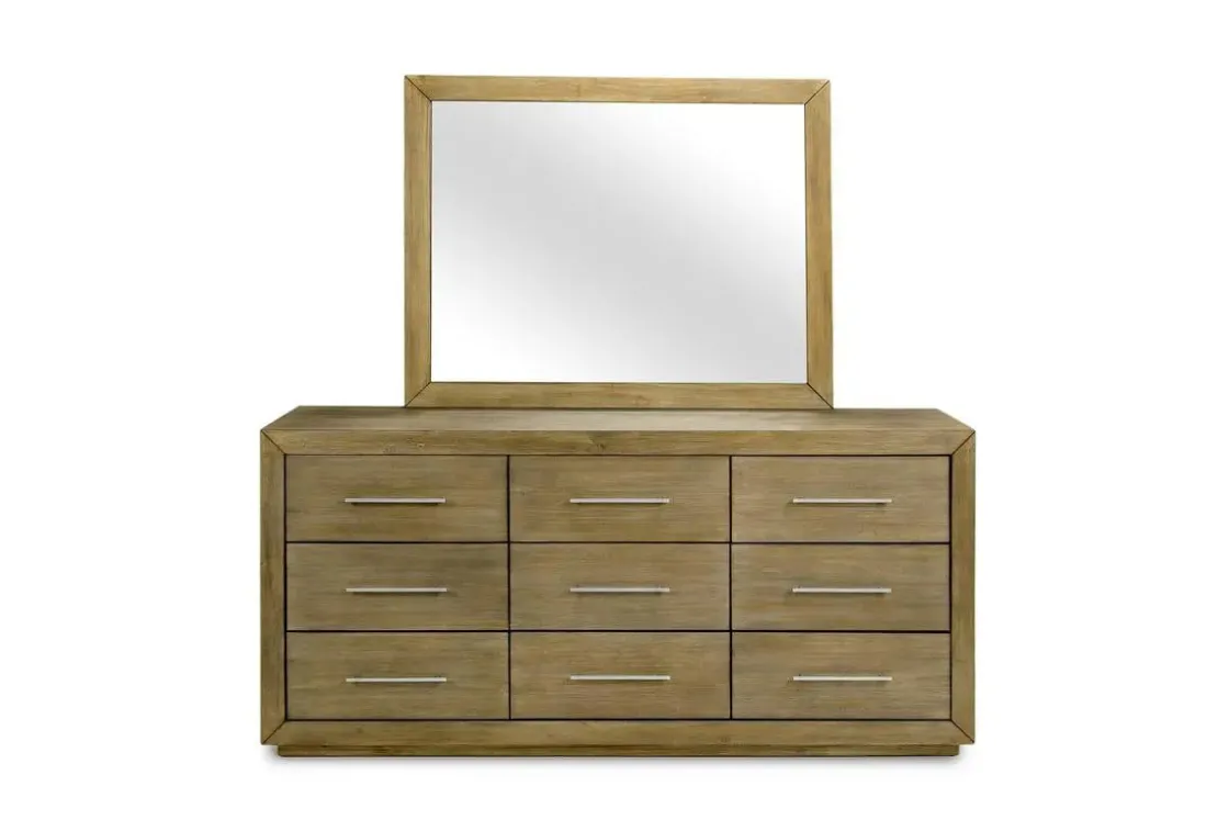 Mor Furniture Melbourne Panel Bed, Dresser, Mirror & Nightstand In Brown Mel, Full