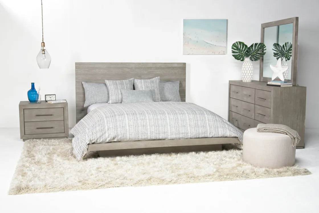 Mor Furniture Melbourne Panel Bed, Dresser, Mirror & Nightstand In Brown Mel, Full