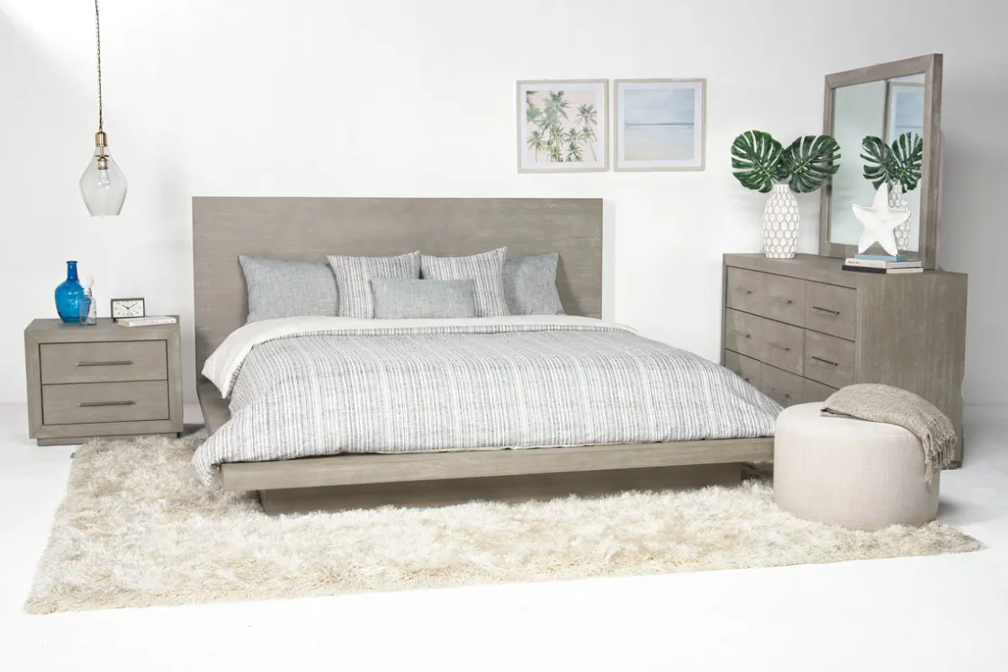 Mor Furniture Melbourne Panel Bed, Dresser, Mirror & Nightstand In Brown Mel, Full