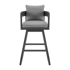 Mor Furniture Menorca Outdoor Counter Height Swivel Stool In Dark Gray