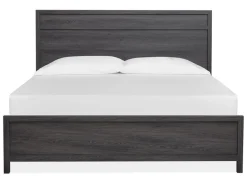 Mor Furniture Merrifield Panel Bed, Dresser, Mirror & Nightstand In Pecan Sandy, Twin