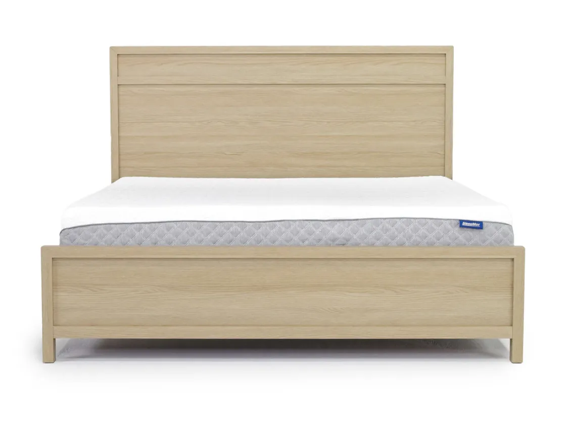 Mor Furniture Merrifield Panel Bed, Dresser, Mirror & Nightstand In Pecan Sandy, Twin