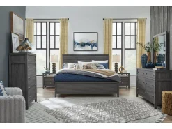 Mor Furniture Merrifield Panel Bed In Pecan Sandy, Twin