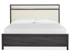 Mor Furniture Merrifield Upholstered Bed In Raisin Black, Twin