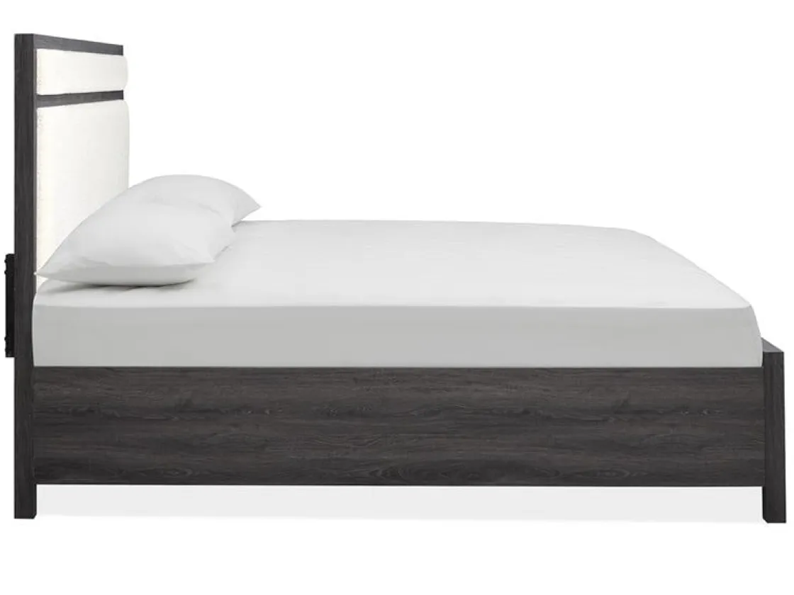 Mor Furniture Merrifield Upholstered Bed In Raisin Black, Twin