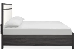 Mor Furniture Merrifield Upholstered Bed In Raisin Black, Twin