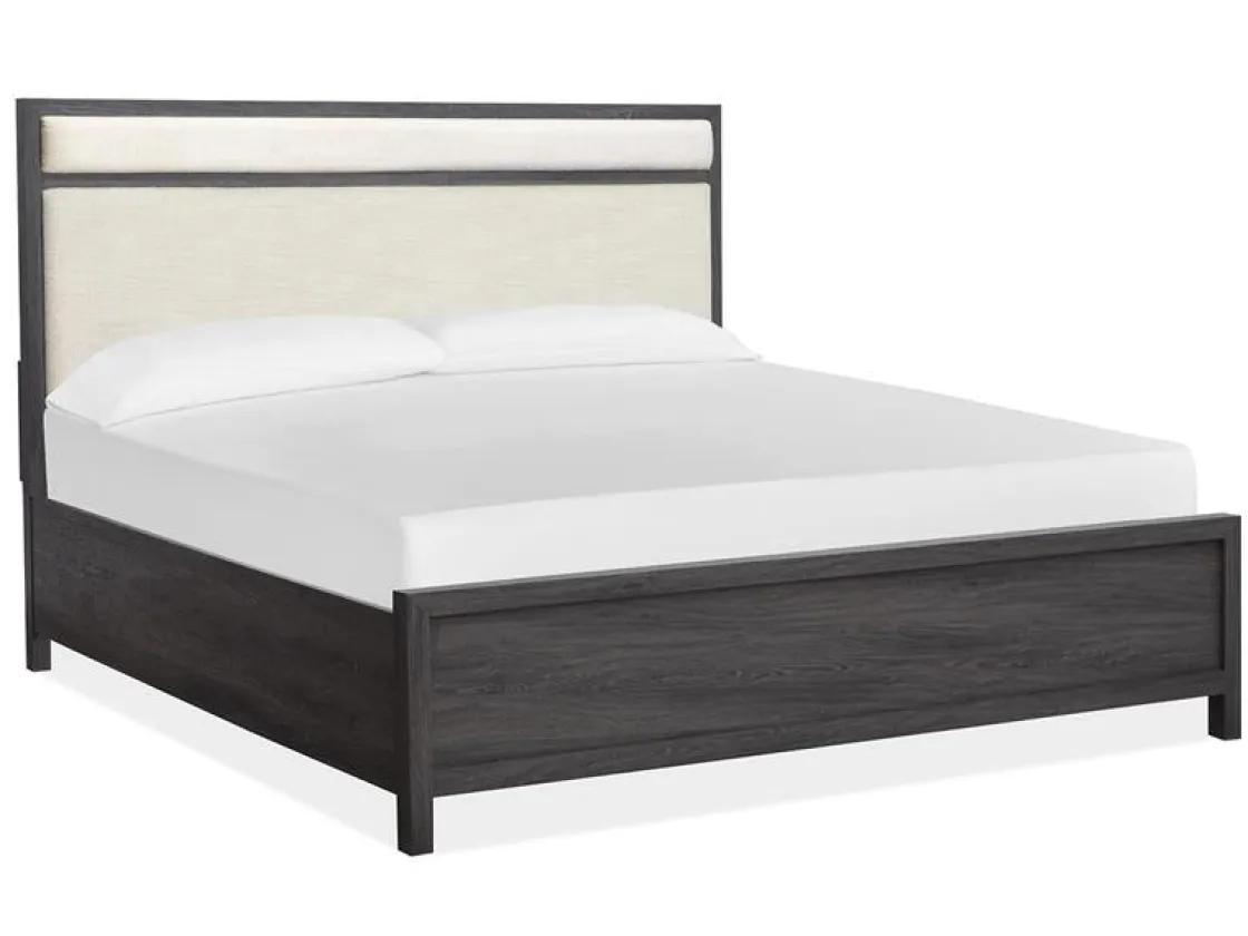 Mor Furniture Merrifield Upholstered Bed In Raisin Black, Twin