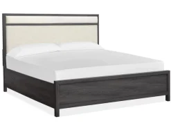 Mor Furniture Merrifield Upholstered Bed In Raisin Black, Twin