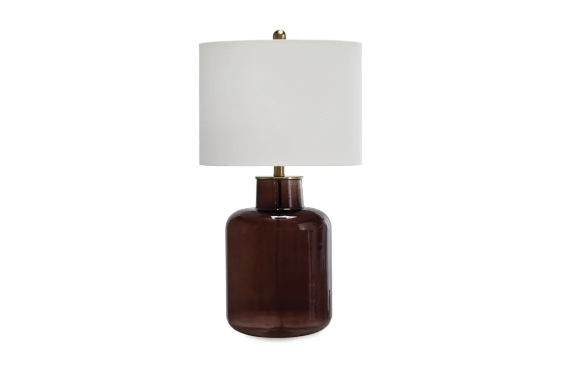 Mor Furniture Mette Table Lamp In Brown/Gold Finish
