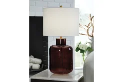 Mor Furniture Mette Table Lamp In Brown/Gold Finish