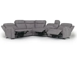 Mor Furniture Mia 6 Piece 2 Power Sectional W/ 2 Power Armless Recliner In Gray