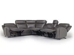 Mor Furniture Mia 6 Piece 2 Power Sectional W/ 2 Power Armless Recliner In Gray
